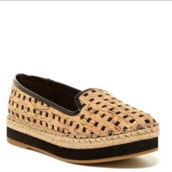 Sondra Roberts Shoes - Sondra Roberts Women's Ellie Platform Espadrille in Black Leather Kork